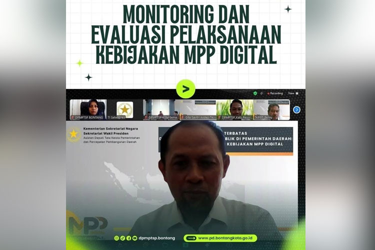 DPMPTSP Bontang Ikuti Monev Pelaksanaan Kebijakan MPP Digital