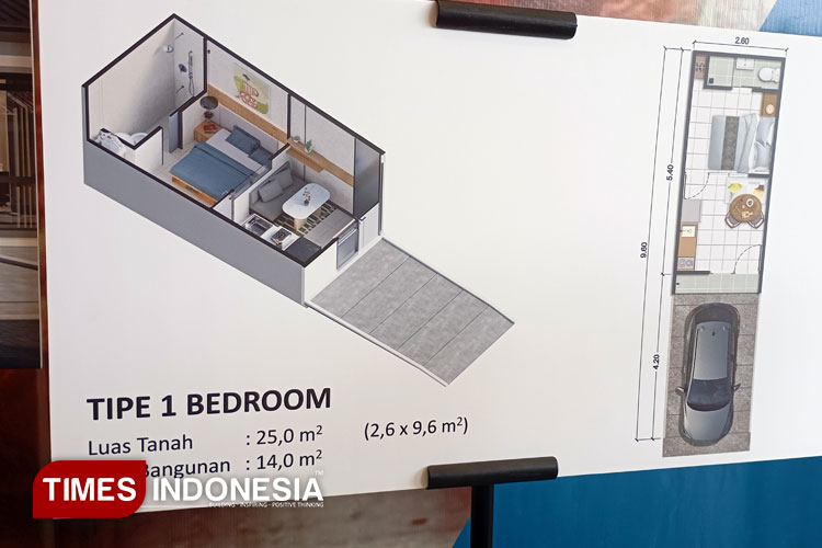 Layout usulan rumah subsidi kecil dari Lippo Group. (FOTO: Fahmi/TIMES Indonesia)
