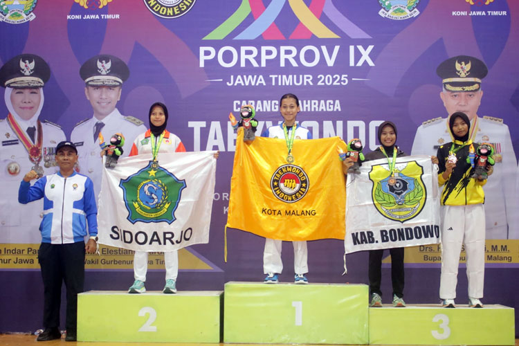Porprov IX Jatim 2025, Taekwondo Kota Malang Sumbang Emas dan Perak