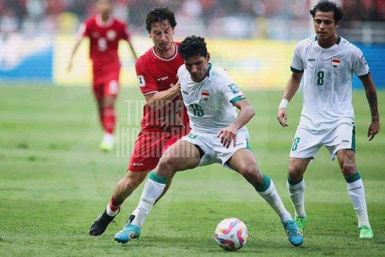 Timnas Indonesia saat bertemu Iraq di ronde kedua kualifikasi Piala Dunia 2026.