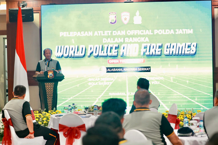 Kapolda Jatim Lepas 24 Personel ke Kejuaraan Dunia Polisi dan Pemadam di AS. (FOTO : Humas Polda Jatim for Times Indonesia).