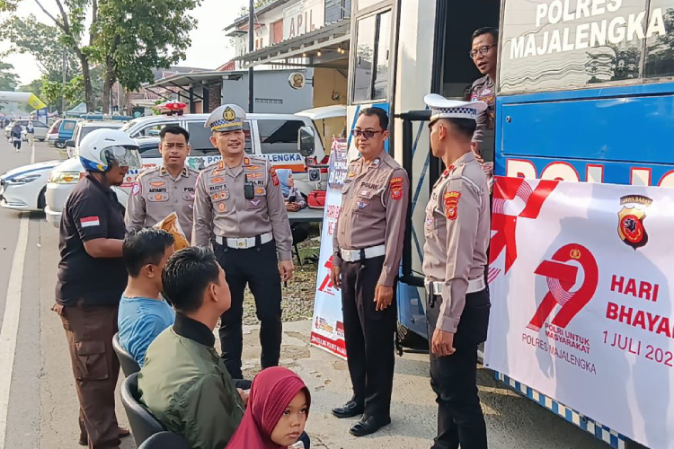 Meriah! Car Free Day Polres Majalengka Warnai Hari Bhayangkara ke-79
