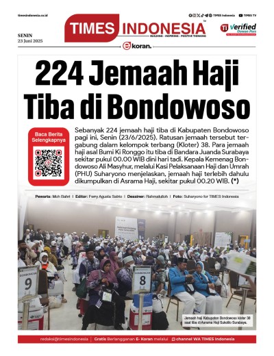 Edisi Senin, 23 Juni 2025: E-Koran, Bacaan Positif Masyarakat 5.0