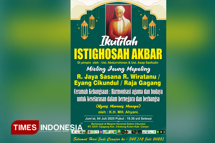 Jelang Hari Jadi Cianjur ke-348, Digelar Istighosah Akbar 'Mieling Jeung Mepeling Dalem Cikundul'