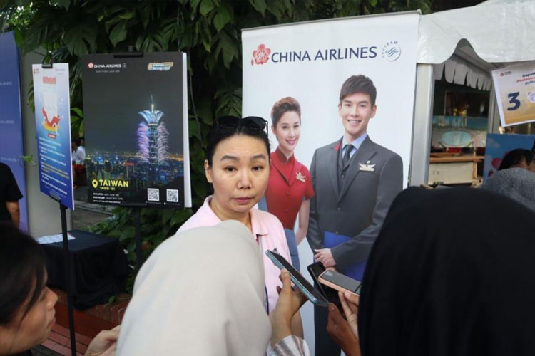 Sales Manager China Airlines Silvia Pricilia Lauw menjelaskan bahwa China Airlines sembilan kali berpartisipasi dalam Taiwan Excellence Happy Run 2025, Kamis (26/6/2025).(Dok.China Airlines)