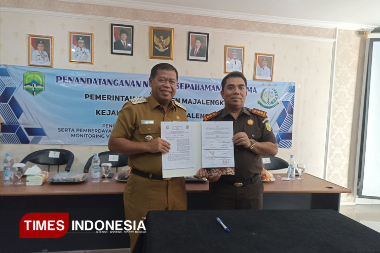 Pemkab Majalengka-Kejari Teken MoU Pengawasan dan Pengawalan Dana Desa Lewat Aplikasi Jaga Desa