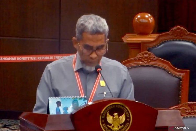 Tangkapan layar - Dirjen Kekayaan Intelektual Kementerian Hukum Razilu menyampaikan keterangan Pemerintah atas uji materi Undang-Undang Hak Cipta di Mahkamah Konstitusi, Jakarta, Senin (30/6/2025). (FOTO: ANTARA/Fath Putra Mulya)