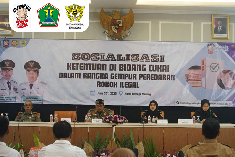 Satpol PP Kota Malang menggelar Sosialisasi Ketentuan di Bidang Cukai. (Foto: Humas Kota Malang)
