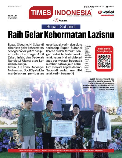 	Edisi Minggu, 6 Juli 2025: E-Koran, Bacaan Positif Masyarakat 5.0