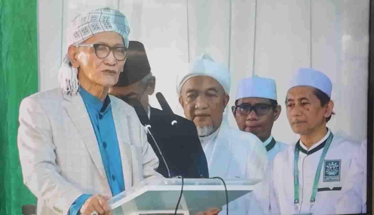 Rais Aam PBNU KH Miftachul Achyar dalam pelantikan pengurus JATMAN NU. (Foto: PBNU for TI)