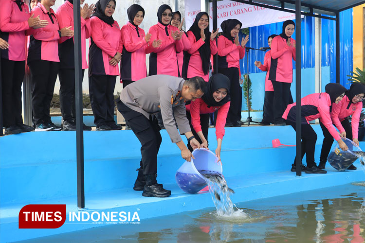 Kapolres Majalengka Resmikan Kolam Ketahanan Pangan Bhayangkari