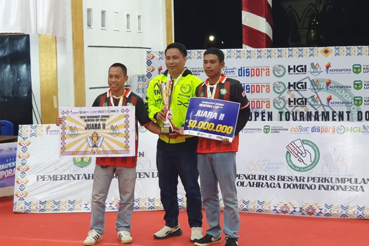 Ketua Bidang Litbang PB PORDI, Wahyu Erfandy, saat penutupan Turnamen Domino Menpora Cup 2025 di Kabupaten Luwu, Minggu (6/7/2025) lalu. (FOTO: dok. PB PORDI)
