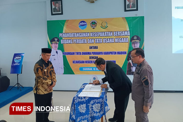 PDAM Tirta Dharma Purabaya Teken MoU dengan Kejaksaan, Bupati Madiun: Jangan Hanya Formalitas