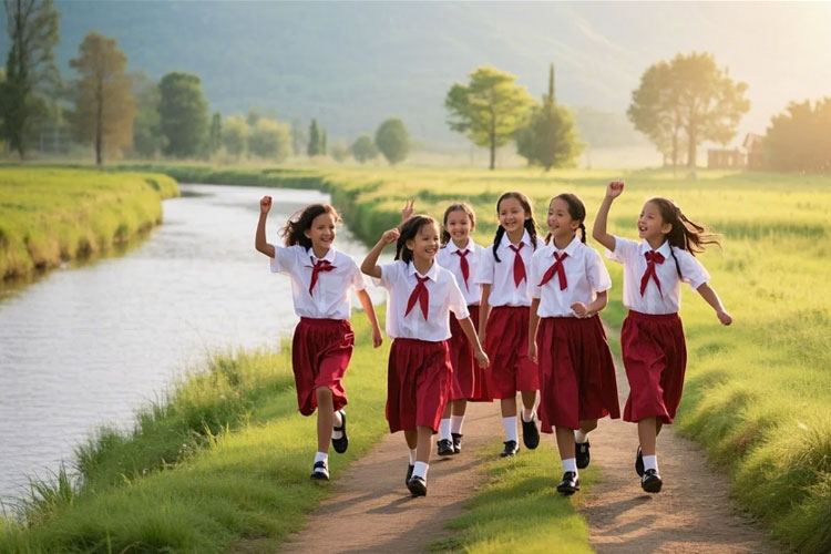 Ilustrasi siswa SD. (Foto: dreamina-prompt)