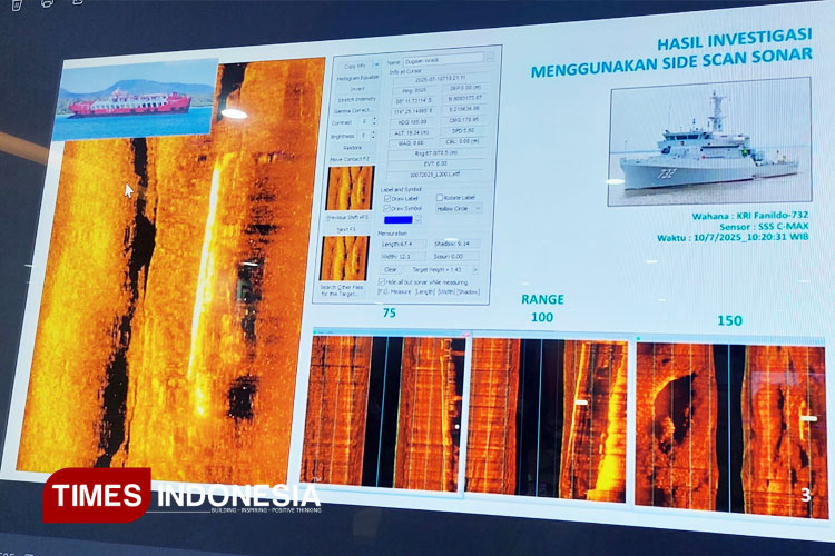 Hasil investigasi dari teknologi Side Scan Sonar. (FOTO: Anggara Cahya/TIMES Indonesia)