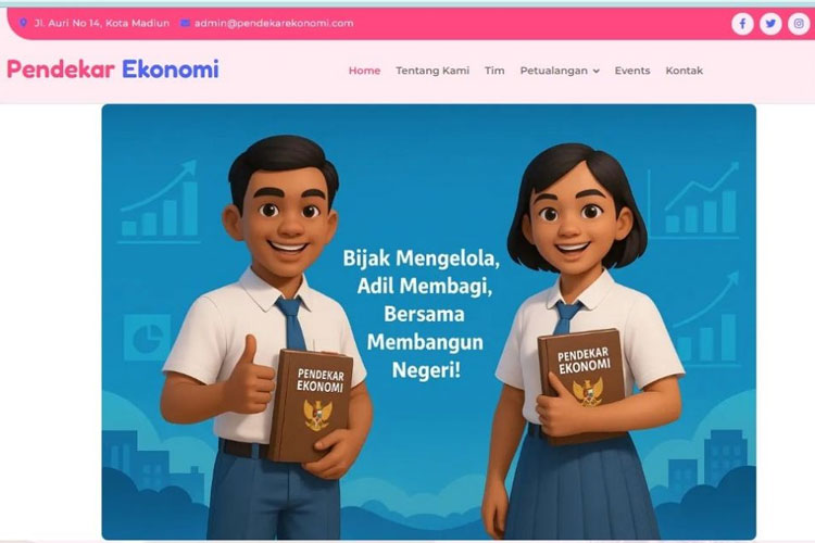 Website pendekar ekonomi menyajikan berbagai konten edukatif seperti ilustrasi karakter, modul belajar ekonomi Pancasila, video pendek edukatif, dan kuis dan misi interaktif. (Foto: Humas UNIPMA for TIMES Indonesia)