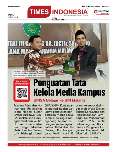 Edisi Sabtu, 12 Juli 2025: E-Koran, Bacaan Positif Masyarakat 5.0