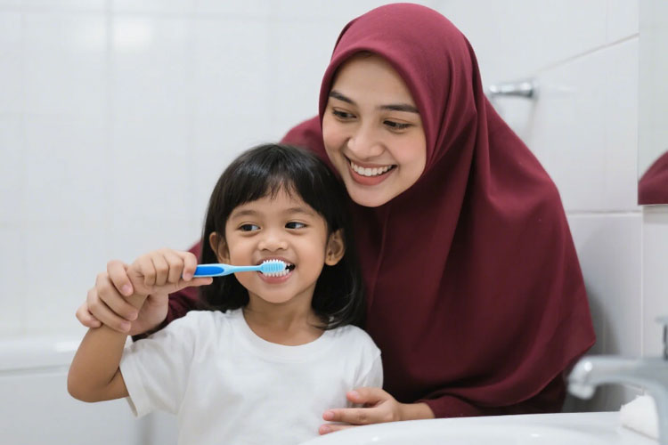 Ilustrasi - Tips mengajarkan anak menggosok gigi (Foto: Generate by AI)