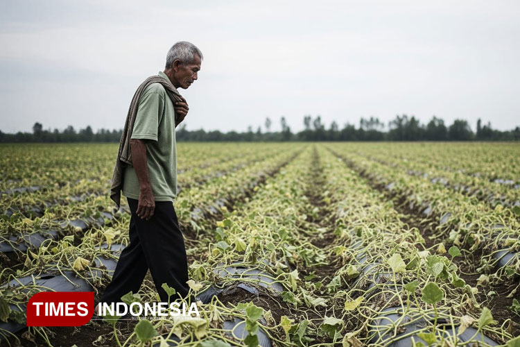 Arif Nur Azis, petani Melon asal Desa Purwotengah Kediri. (Foto: Joko/TIMES Indonesia)