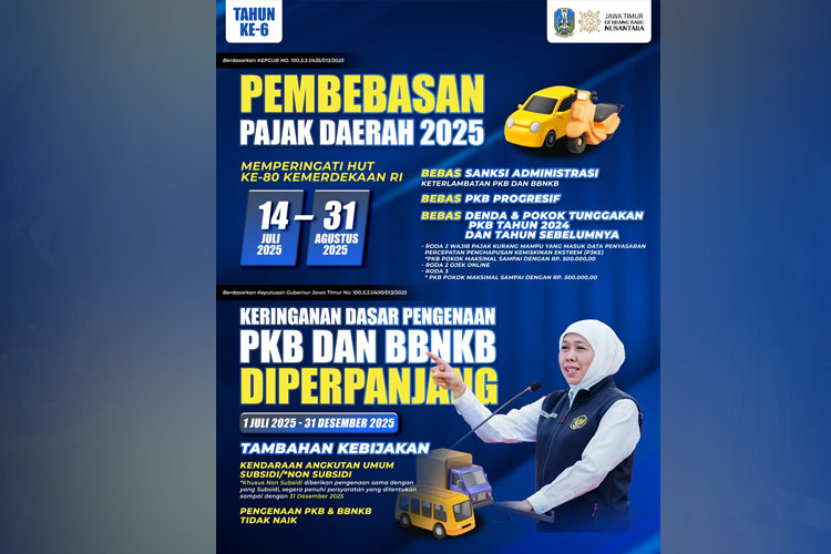 Pemutihan Pajak Kendaraan Bermotor di Jatim Dimulai 14 Juli 2025