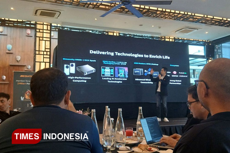 MediaTek dalam kegiatan media briefing bersama awak media. (FOTO: Fahmi/TIMES Indonesia)