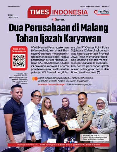 Edisi Rabu, 16 Juli 2025: E-Koran, Bacaan Positif Masyarakat 5.0