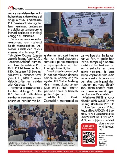 Edisi Senin, 16 Juni 2025: E-Koran, Bacaan Positif Masyarakat 5.0