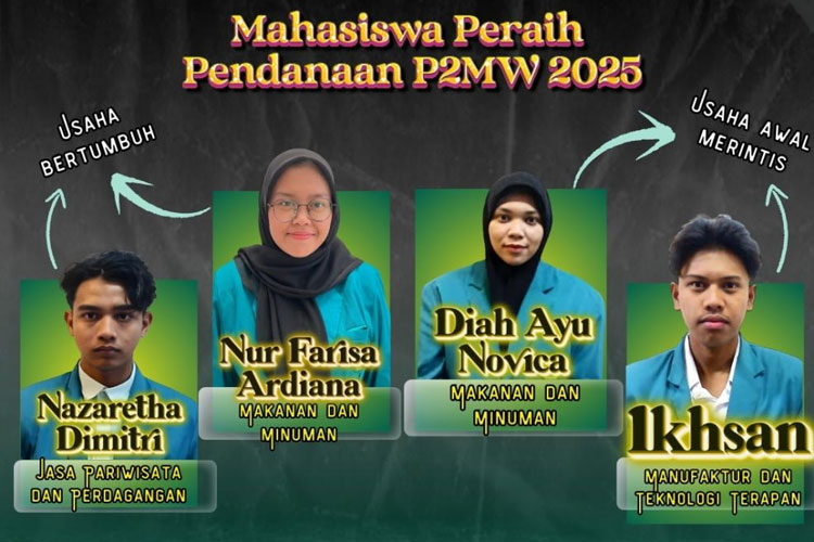 Empat Mahasiswa Unisma Malang berhasil lolos meraih pendanaan Program Pembinaan Mahasiswa Wirausaha (P2MW) tahun 2025 Kementerian Pendidikan, Kebudayaan, Riset, dan Teknologi. (FOTO: AJP TIMES Indonesia)