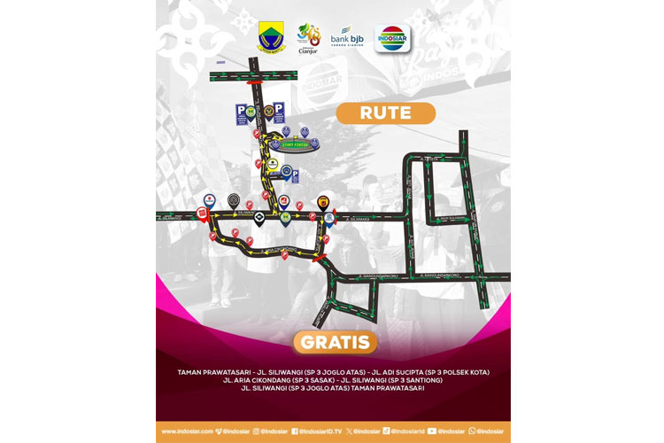 Fun Walk Pesta Raya Indosiar Ramaikan HUT ke-348 Kabupaten Cianjur, Ini Rutenya