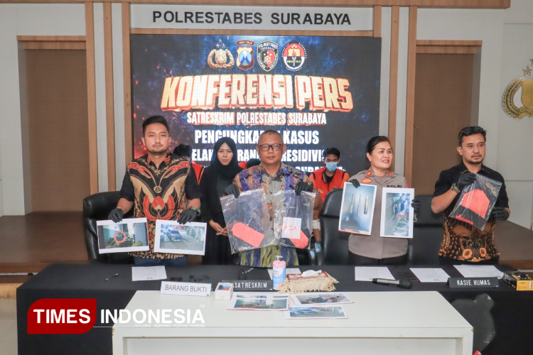 Polrestabes Surabaya Amankan Tiga Tersangka Spesialis Curanmor