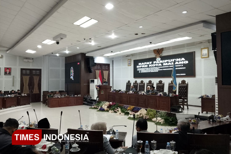 Suasana rapat paripurna di DPRD Kota Malang. (Foto: Rizky Kurniawan Pratama/TIMES Indonesia)