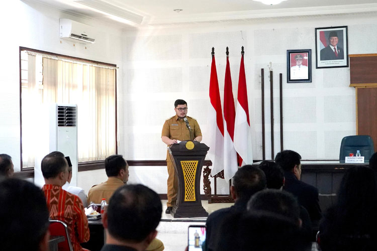 Foto A Bupati Kediri saat memberikan sambutan dalam Muskerwil Bamag (Foto: Diskominfo Kabupaten Kediri)