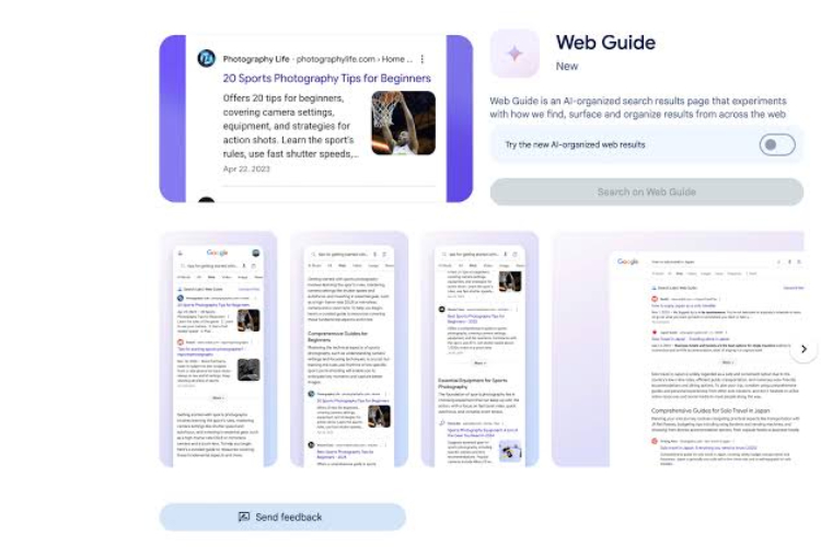 Google Web Guide dirancang membantu pengguna menemukan informasi lebih cepat dan tepat. (Foto: Google)