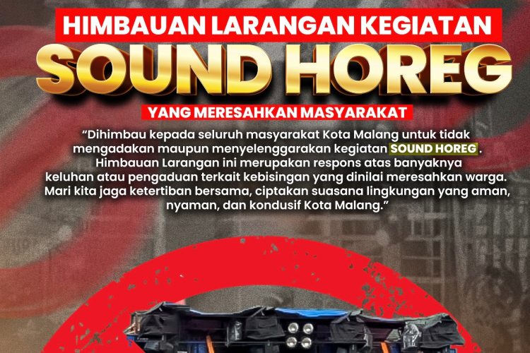 Imbauan Polresta Malang Kota soal larangan sound horeg. (Foto: Istimewa)
