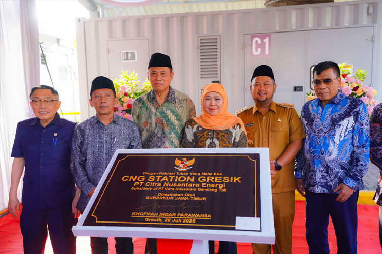 Resmikan CNG Station Gresik, Gubernur Khofifah Optimistis Jatim Wujudkan Green Economy