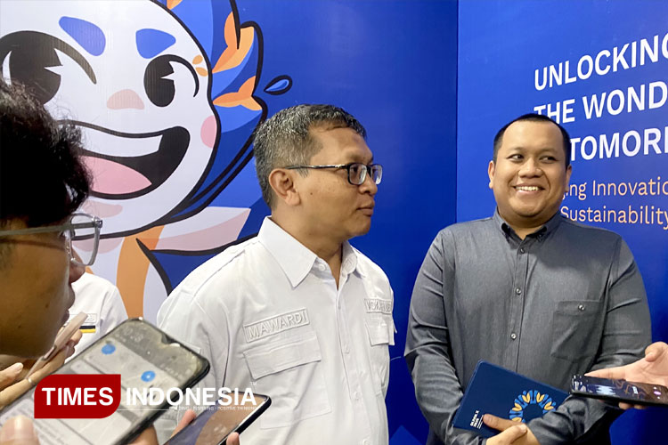 Dekan Fakultas Vokasi Universitas Brawijaya, Dr. Mukhammad Kholid Mawardi, S.Sos., M.A.B., Ph.D., dalam sesi wawancara bersama para wartawan pada pembukaan OLIVIA X 2025 (FOTO: Almas Elmadina Aisyah/TIMES Indonesia)