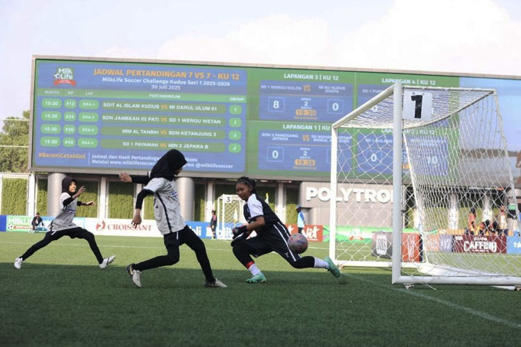 Laga MilkLife Soccer Challenge Kudus Seri 2025, Kamis (31/7/2025). (Foto: Dok.Djarum Foundation)