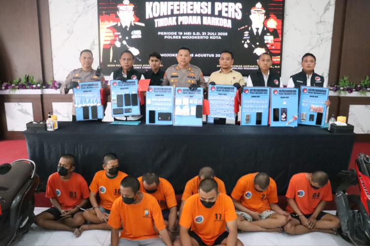 Polres Mojokerto Kota Ringkus 25 Pengedar Narkoba