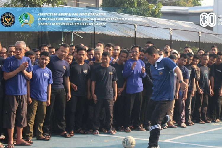 Merdeka di Balik Jeruji, Warga Binaan Lapas Cianjur Meriahkan Pekan Olahraga HUT ke-80 RI
