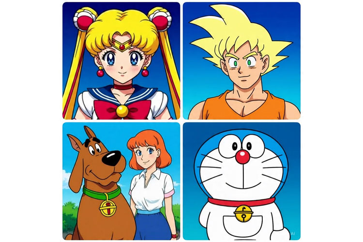 Kartun era 90an selain One Piece. (Foto: TIMES AI Academy)
