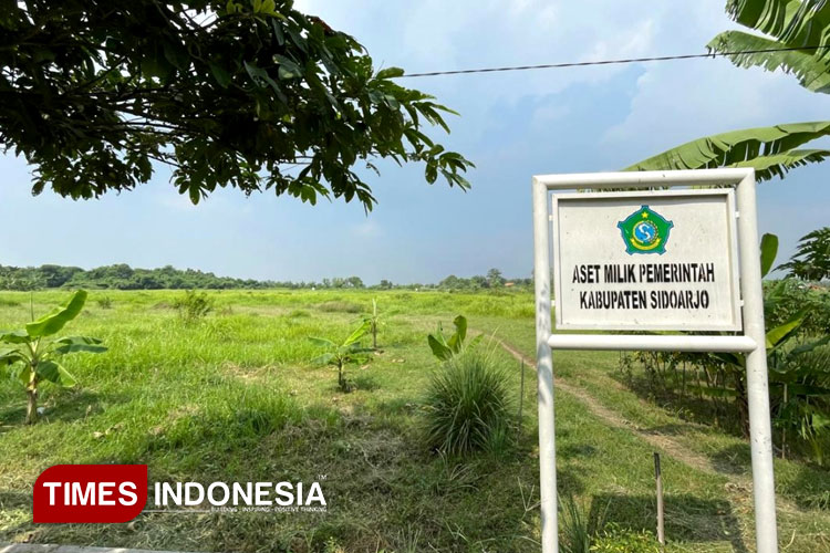 Lahan milik Pemkab Sidoarjo di Desa Kajeksan Kecamatan Tulangan yang rencananya akan dijadikan tempat Sekolah Rakyat. (FOTO: Syaiful Bahri/TIMES Indonesia)