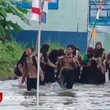 Banjir Genangan di Kota Banjar Tutup Akses ke Sekolah Pasundan, Siswa Pulang Basah-basah
