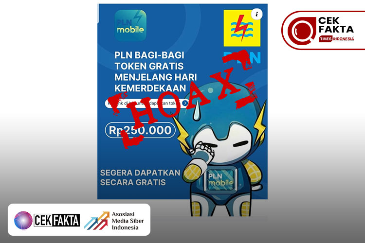Tangkapan layar poster mengenai token listrik gratis di media sosial.
