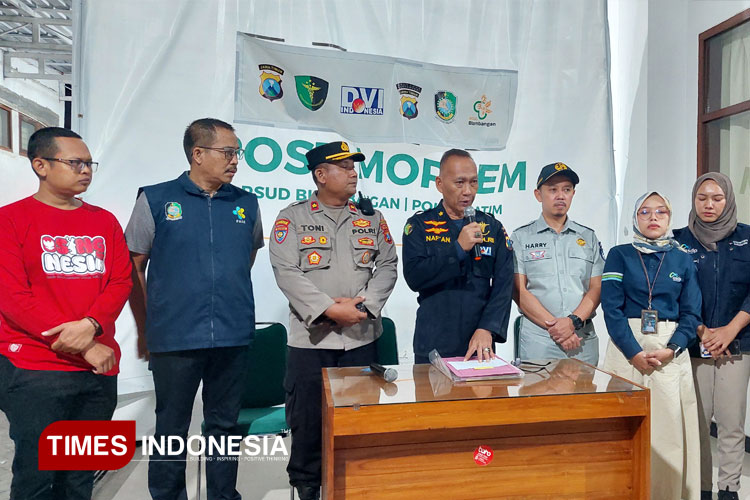 Suasana saat rilis hasil identifikasi di RSUD Blambangan. (FOTO: Anggara Cahya/TIMES Indonesia)