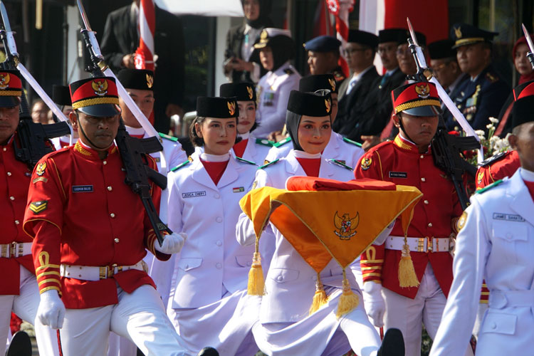 Suasana upacara HUT ke-80 RI di Balai Kota Kota Yogyakarta. (FOTO: Pemkot Yogyakarta)