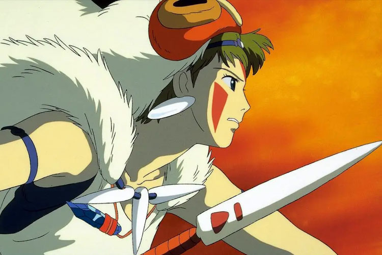 Cuplikan adegan dari film animasi legendaris Princess Mononoke karya Studio Ghibli. Film garapan Hayao Miyazaki ini kembali hadir dengan kualitas gambar 4K 2D dan ditayangkan secara eksklusif di layar IMAX (Foto: Netflix/ Princess Mononoke)