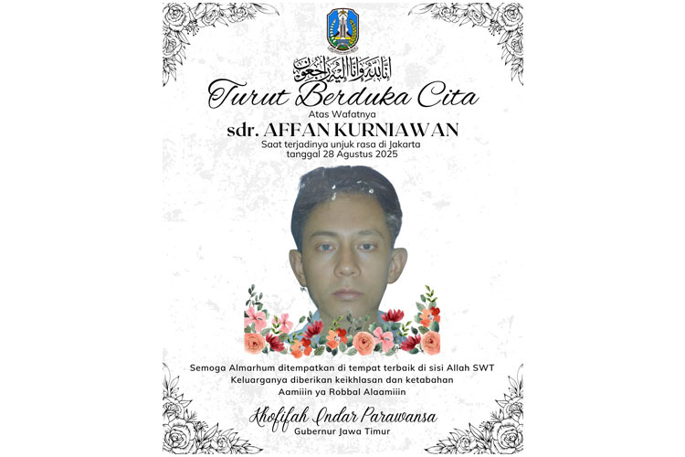 Pemprov Jatim Gelar Salat Ghaib untuk Almarhum Affan Kurniawan di Masjid Al Akbar