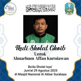 Pemprov Jatim Gelar Salat Ghaib untuk Almarhum Affan Kurniawan di Masjid Al Akbar