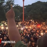Ratusan Ojol hingga Mahasiswa di Malang Nyalakan Lilin untuk Affan Kurniawan