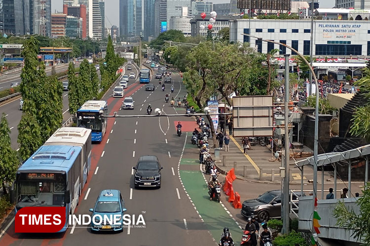 Suasana wilayah Polda Metro Jaya, Jakarta Selatan. (FOTO: Fahmi/TIMES Indonesia)